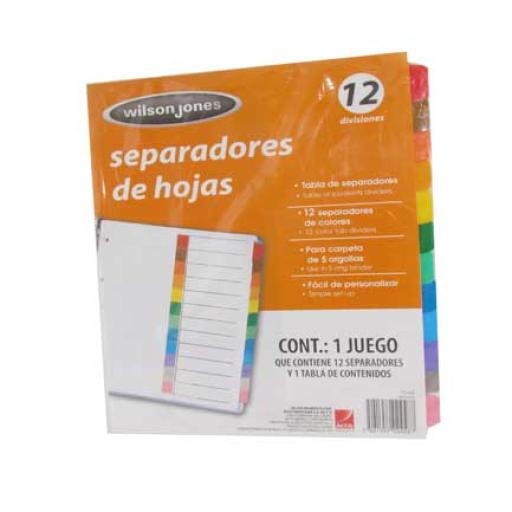 [ACCO_P2458] Acco SEPARADOR ACCO TAB 12 DIV CEJA COLOR SIN NUMERACION