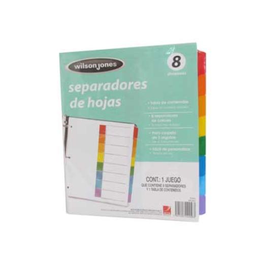 [ACCO_P2189] Acco SEPARADOR ACCO 8 DIVISIONES PAPEL BLANCO