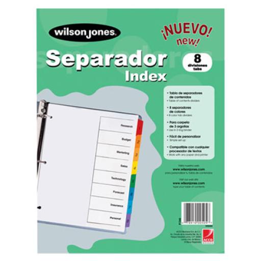 [ACCO_P1346] Acco SEPARADOR WILSON JONES 8 DIVISIONES ECONOMICO