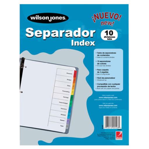 [ACCO_P1347] Acco SEPARADOR WILSON JONES 10 DIVISIONES ECONOMICO