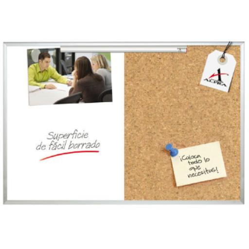 [ALFRA_6182] Alfra PIZARRON ALFRA MIXTO BLANCO/CORCHO 90X120 CON SUJETA DOCUMEN
