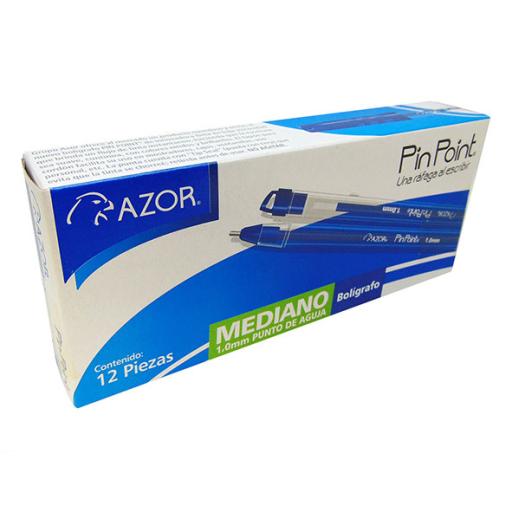 [AZOR_6830AZ] Azor BOLIGRAFO PIN POINT P. MED 1.0MM AZUL CAJA C/12