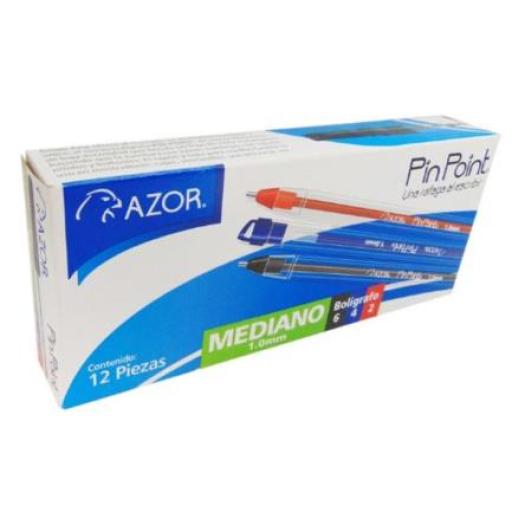 [AZOR_6830CS] Azor BOLIGRAFO PIN POINT P. MED 1.0MM SURTIDO CAJA C/12