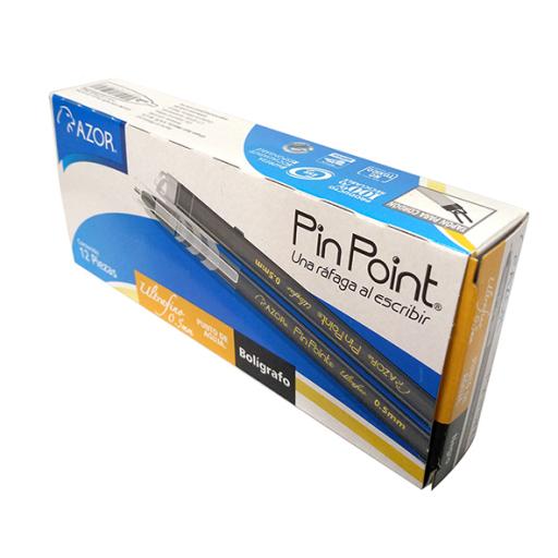 [AZOR_6840NE] Azor Boligrafo Azor Pin Point UltraFino Redondo Punta Aguja Fina 0.5 mm Color Negro C/12
