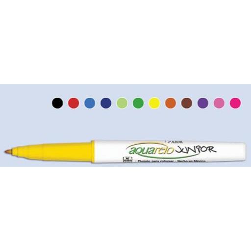 [AZOR_2900AZ] Azor Marcador Aquarelo Junior Punta Fina Color Azul C/12 Pzas