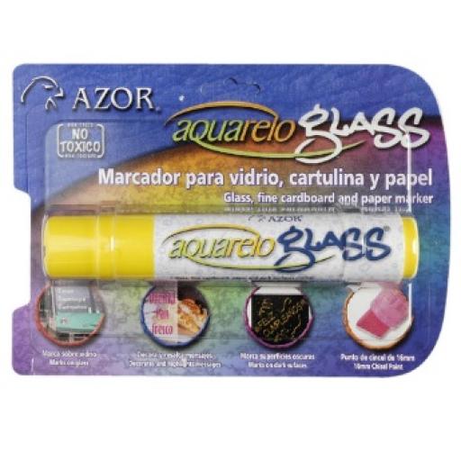 [AZOR_22125AM] Azor Marcador Aquarelo Glass XL Blister Color Amarillo C/1 Pza