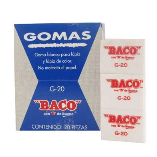[BACO_GM003] Baco BORRADOR BACO BLANCO P/LAPIZ GRANDE C/20