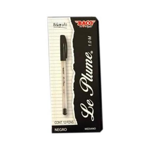 [BACO_BL001] Baco BOLIGRAFO BACO LE PLUME 1.0MM NEGRO CAJA C/12