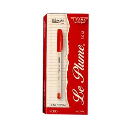 [BACO_BL003] Baco BOLIGRAFO BACO LE PLUME 1.0MM ROJO CAJA C/12