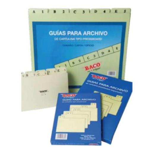 [BACO_CP100] Baco Guías Baco para Archivos Alfabéticas Oficio C/25 Pzas