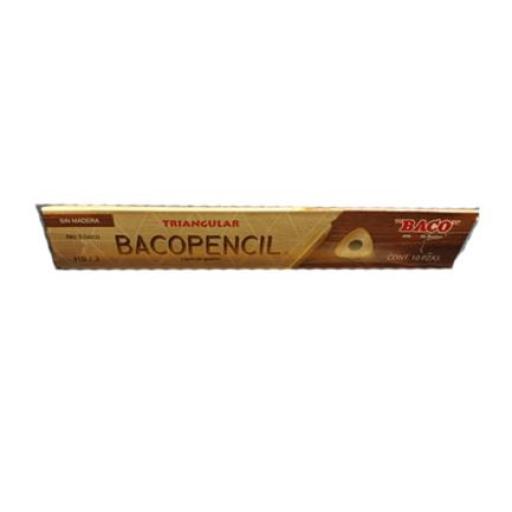 [BACO_LP055] Baco LAPIZ BACO PENCIL TRIANGULAR AMARILLO HB2 CAJA C/10 RESINA