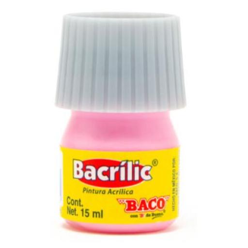 [BACO_PN093] Baco Pintura Baco Bacrílic Acrílica 15ml Color Rosa Pastel C/10 Pzas