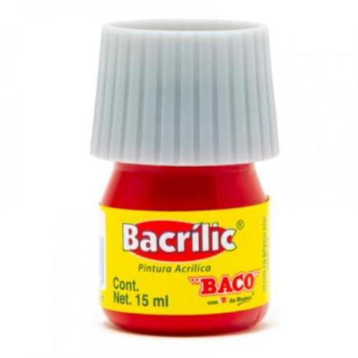 [BACO_PN062] Baco Pintura Baco Bracrílic Acrílica 15ml Color Rojo Bermellón C/10 Pzas