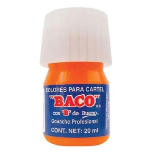 [BACO_PN004] Baco Pintura Baco para Cartel 20ml Color Naranja C/10 Pzas