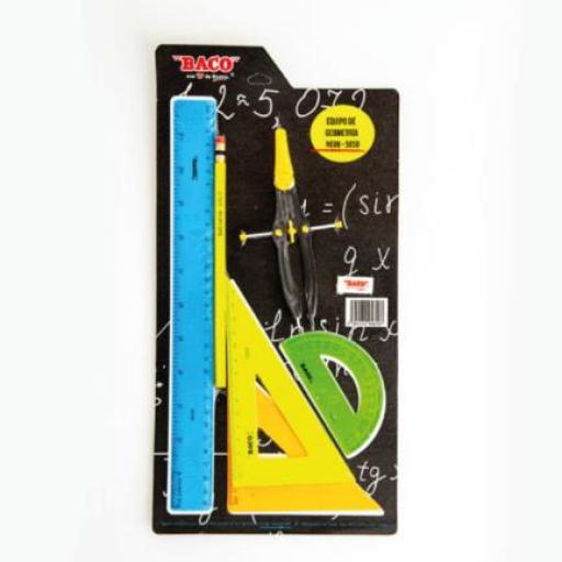 [BACO_EQ054] Baco JUEGO DE GEOMETRIA BACO NEON 5050 COMPAS 600