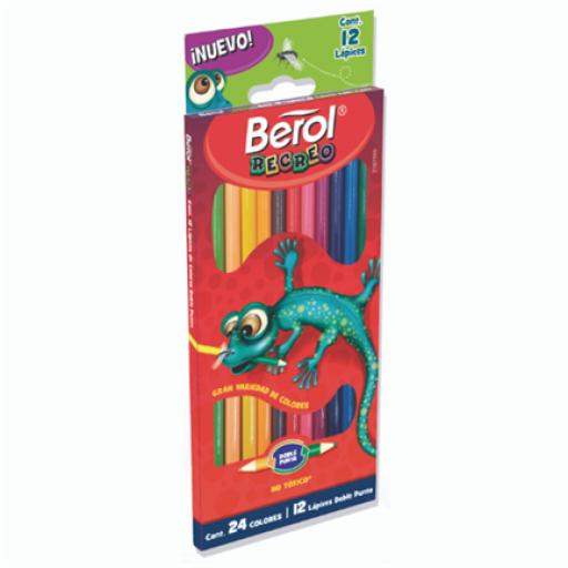 [BEROL_2107590] Berol Colores Berol Recreo Largos Doble Punta C/12 Pzas