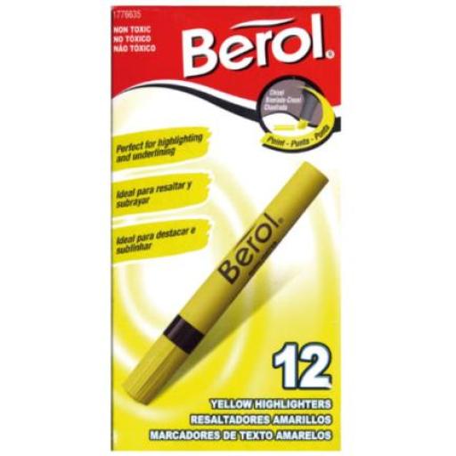 [BEROL_11201212101] Berol RESALTADOR BEROL AMARILLO C/12