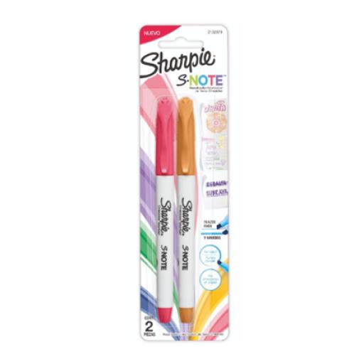 [BEROL_2132979] Berol Marcador Sharpie SNote Resaltador Blister Colores Surtidos C/2 Pzas