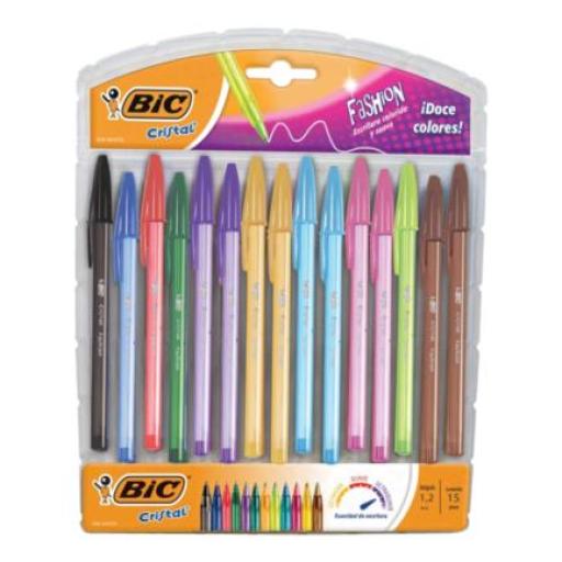 [BIC_943498] BIC BOLIGRAFO BIC CRISTAL FASHION SURTIDOS C/15 1.2MM
