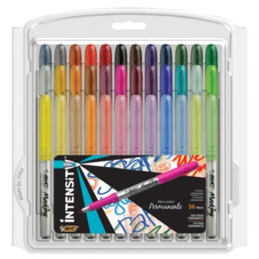 [BIC_964986] BIC Marcador BIC Marking Permanente Grip Colores Surtidos C/36 Pzas