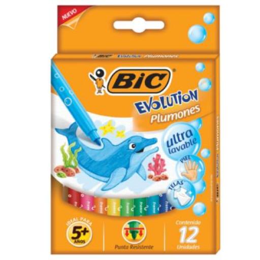 [BIC_944094] BIC Plumones BIC Evolution Ultra Lavables Colores Surtidos C/12 Pzas