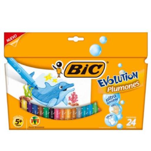 [BIC_943480] BIC Plumones BIC Evolution Ultra Lavables Colores Surtidos C/24 Pzas