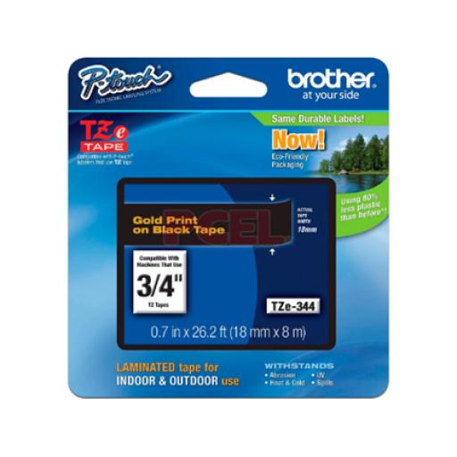 [BROTHER_TZE344] Brother CINTA BROTHER TZ-344 NEGRA/ORO 18MM