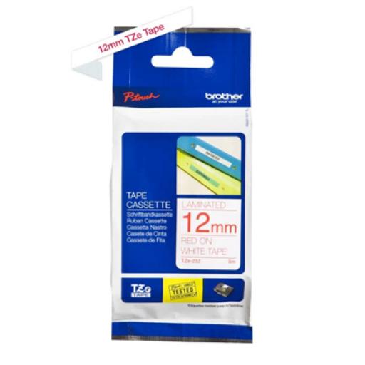 [BROTHER_TZE232] Brother CINTA BROTHER ROJO/BLANCO 12MM