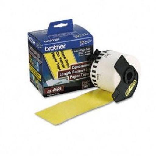 [BROTHER_DK4605] Brother Cinta Etiquetadora Brother DK4605 Continua Removible Amarilla 62mmx30.4m
