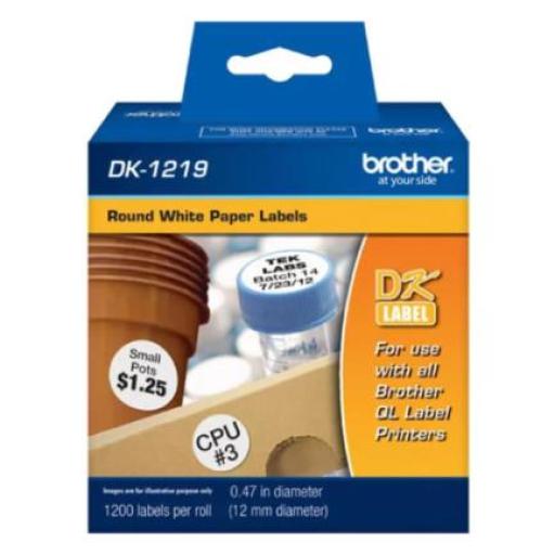 [BROTHER_DK1219] Brother Etiqueta Brother Precortada Blanca 12mm 1200 Etiquetas