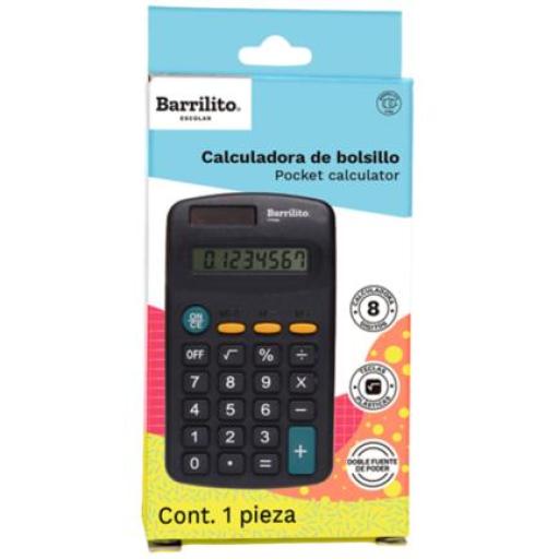 [BARRILITO_7723G] Barrilito Calculadora Barrilito Bolsillo 8 Digitos 1 Pza