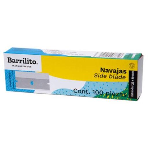 [BARRILITO_100NAV] Barrilito Navajas Barrilito 39x19mm Caja C/100 Pzas