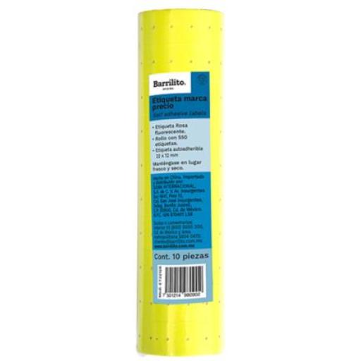 [BARRILITO_ET2212A] Barrilito Etiqueta Amarilla Barrilito Precio 22x12mm Rollo C/550 Etiquetas