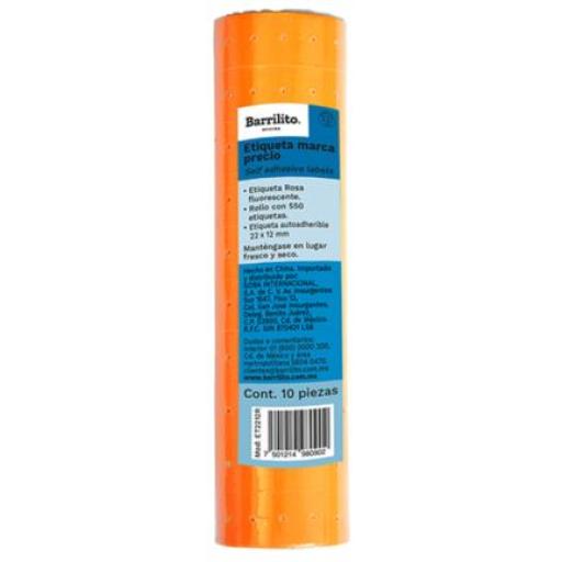 [BARRILITO_ET2212N] Barrilito Etiqueta Naranja Barrilito Precio 22x12mm Rollo C/550 Etiquetas