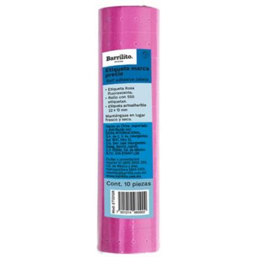 [BARRILITO_ET2212R] Barrilito Etiqueta Rosa Barrilito Precio 22x12mm Rollo C/550 Etiquetas