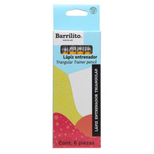 [BARRILITO_9302LEN] Barrilito Lápiz Entrenador Barrilito Grafito Triangular Caja C/6 Pzas