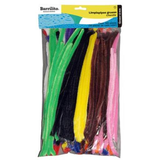 [BARRILITO_P029M] Barrilito Limpiapipas Barrilito Grueso Colores Estándar Bolsa C/30 Pzas