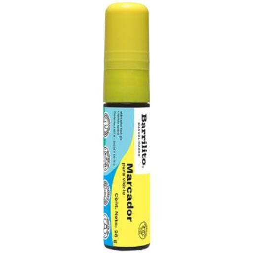 [BARRILITO_WMK1] Barrilito Marcador Barrilito para Vidrio Grande 28 gr Color Amarillo Neón C/10 Pzas