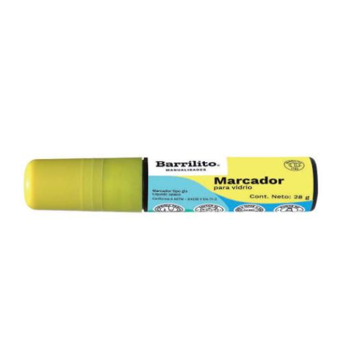 [BARRILITO_WMK1] Barrilito Marcador Barrilito para Vidrio Grande 28 gr Color Amarillo Neón C/10 Pzas