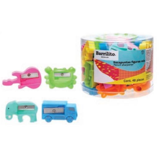 [BARRILITO_SK8198] Barrilito Sacapuntas Barrilito Mix Figuras Bote C/48 Pzas