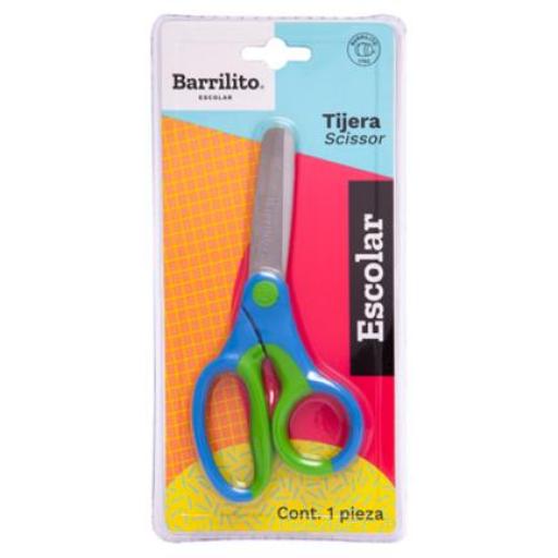 [BARRILITO_146-5] Barrilito Tijera Barrilito Escolar Acero Inoxidable Punta Roma