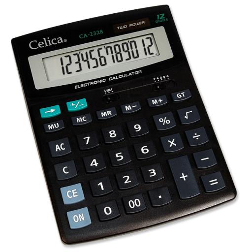 [CELICA_CA-2328] Celica CALCULADORA CELICA ESCRITORIO 12 DIGITOS SOLAR/PILA NEGRA