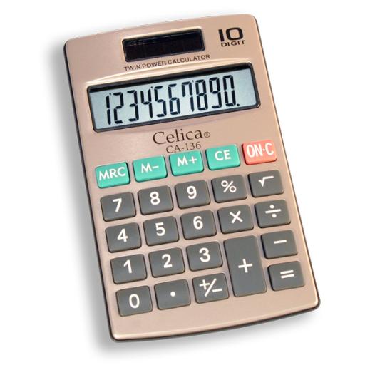 [CELICA_CA-136] Celica CALCULADORA CELICA BOLSILLO 10 DIG DUAL CUBIERTA METALICA