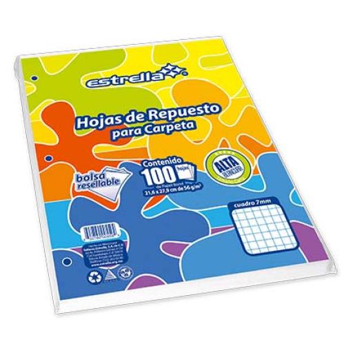 [ESTRELLA_557] Estrella HOJA REPUESTO ESTRELLA CARTA RAYA 100H C/20