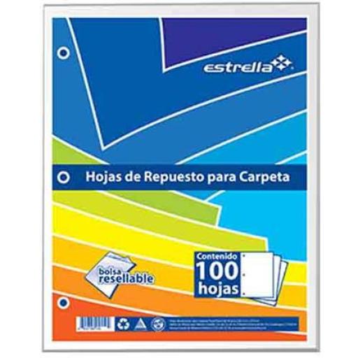 [ESTRELLA_0558] Estrella HOJA REPUESTO ESTRELLA CARTA BLANCO 100HJS PAQ C/20