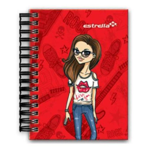 [ESTRELLA_560] Estrella LIBRETA ESTRELLA 1/8 ESPIRAL DOBLE WIRE-O PASTA DURA 80HJS