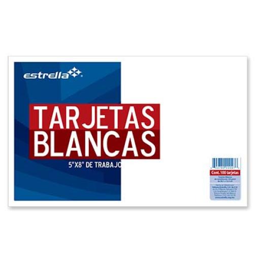 [ESTRELLA_47] Estrella TARJETA ESTRELLA TRABAJO 5X8 BLANCA C/100