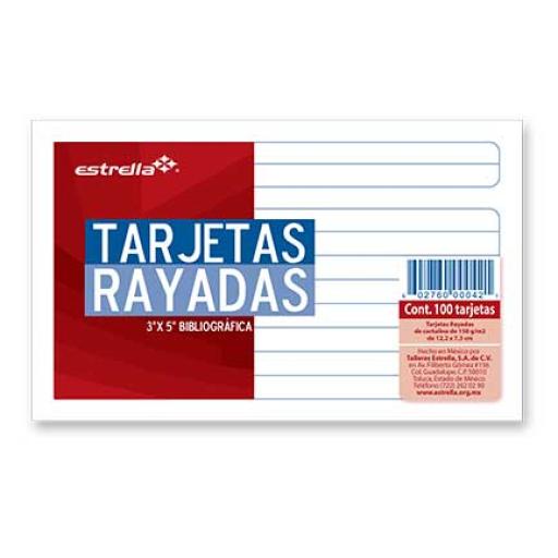 [ESTRELLA_42 TARJETA ESTRELLA] Estrella TARJETA ESTRELLA BIBLIOGRÁFICA 3X5 RAYA C/100