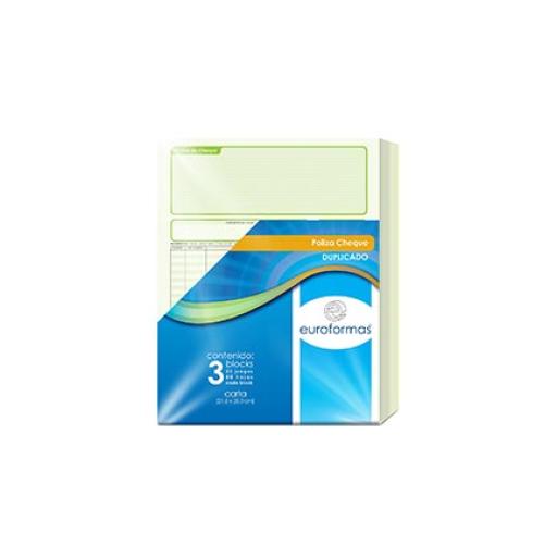 [EUROFORMAS_ER0115] EUROFORMAS  POLIZA CHEQUES EUROFORMA DUPLICA CTA 25 JGS 50H C/3 B.