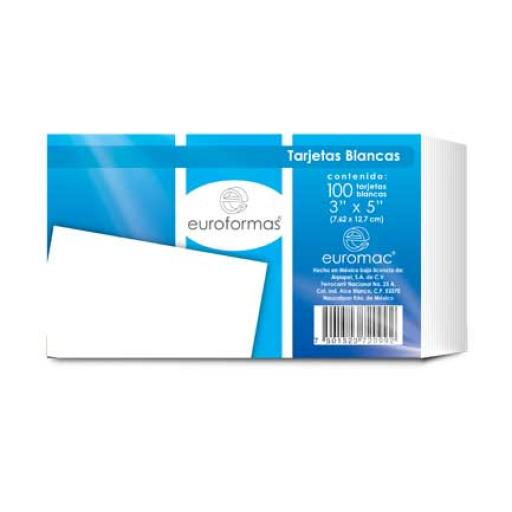 [EUROFORMAS_TI0001] EUROFORMAS  TARJETA EUROFORMAS BIBLIOGRAFICA BLANCA 3X5 C/100